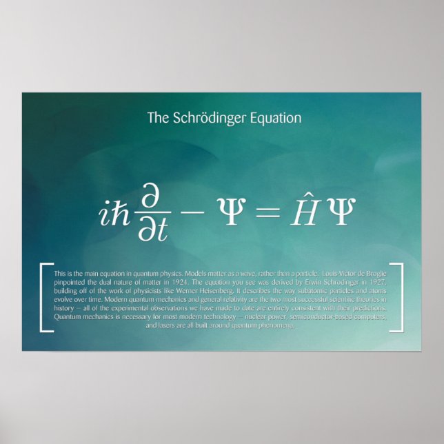 Equação de Schrödinger - Poster de Matemática (Frente)