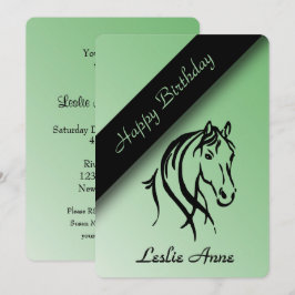 Equino Convite de aniversário Verde