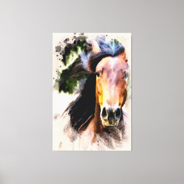 *~* Equino Equino AR22 Black Mane Wall Canvas Impr (Frente)