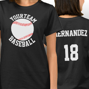 Equipa de beisebol, nome do jogador & t-shirt das