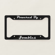 Equipado Com O Zombies License Plate Frame