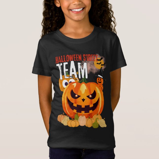 Equipe da Rua Halloween Boo Engraçado e T-Shirt Bo (Frente)