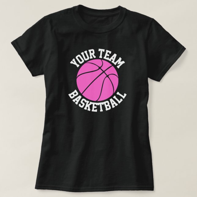 Equipe de Basquete Rosa, Camisetas de Números de J (Frente do Design)