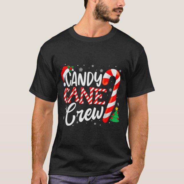 Equipe de Bastão de Doces Camisas de Natal Engraça (Frente)