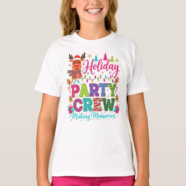"Equipe de Festa de Rena – Camiseta de Diversão de (Frente)