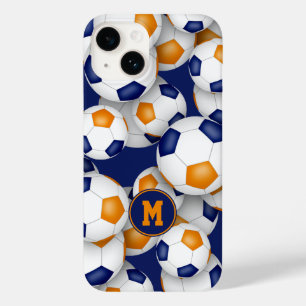 Equipe de laranja azul colorido bolas de futebol p