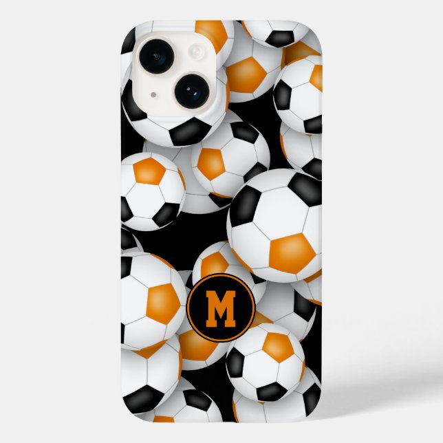 Equipe de laranja preto colorido bola de futebol d (Verso)