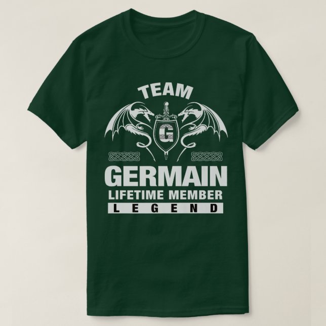 Equipe GERMAIN Membro Da Vida Oferece T-Shirt Prem (Frente do Design)
