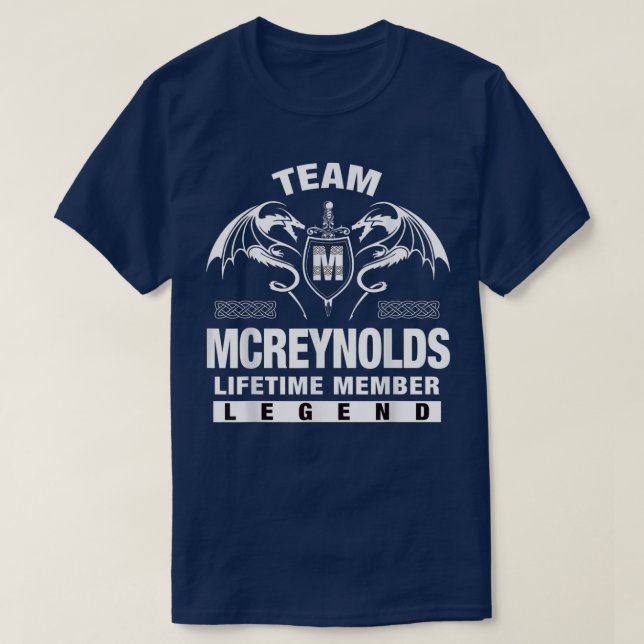 Equipe MCREYNOLDS Membro da Vida Oferece T-Shirt (Frente do Design)