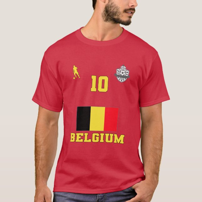 Equipe Nacional de Futebol da Bélgica #10 T-Shirt (Frente)