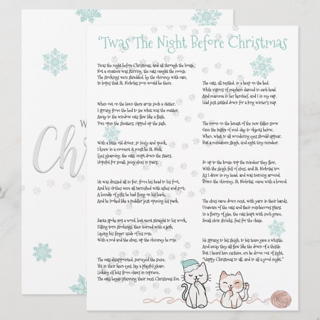 "Era a noite antes do Natal, gatos engraçados (Frente/Verso)