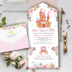 Era Uma Vez Castelo de Conto de Fadas Rosa para Ch