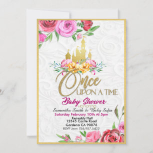 Era uma vez o convite da Princesa Chá de fraldas