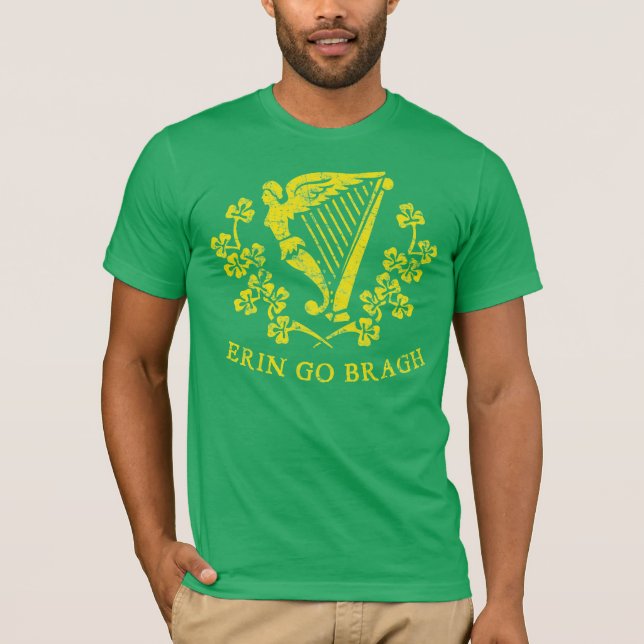 Erin vai camisetas da harpa de Bragh (Frente)
