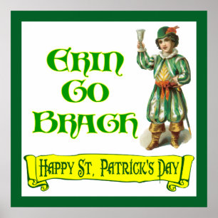 Erin vai poster do dia de Braugh St Patrick feliz