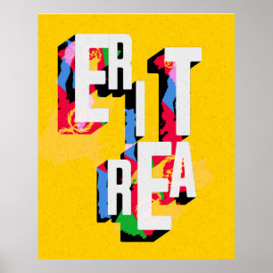 Eritreia com Poster de Fundo de Bandeira da Eritre