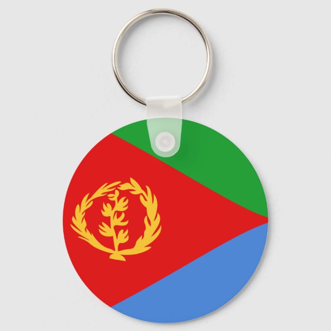 Eritreia Fisheye Flag Chaveiro (Frente)