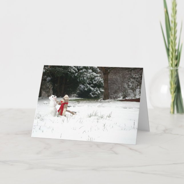 Ernie o cartão do feriado de Snowday do macaco da (Frente)