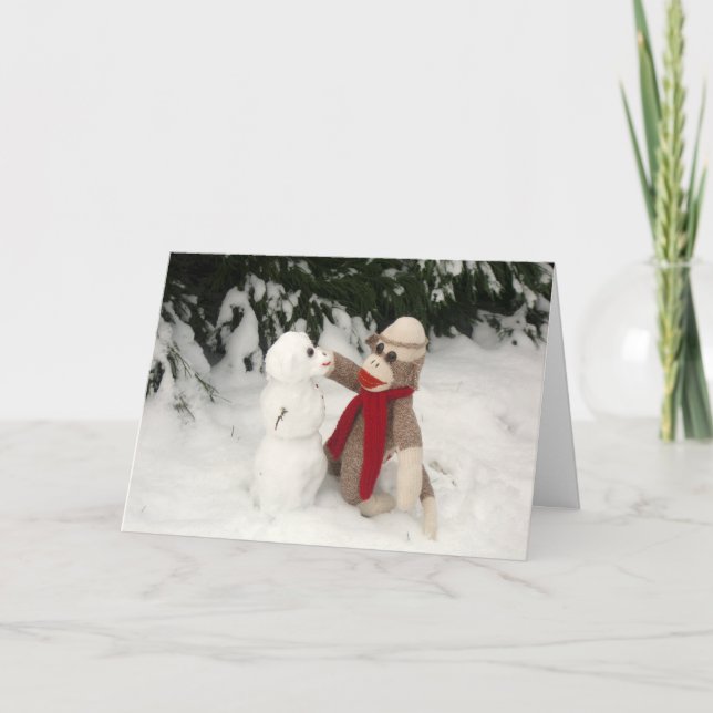 Ernie o cartão do feriado do boneco de neve do (Frente)