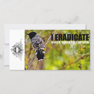 Erradique o cartão com fotos do costume da raiva