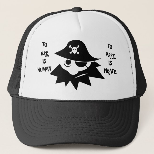 ERRAR É HUMANO a ARRR É o boné do PIRATA (Frente)