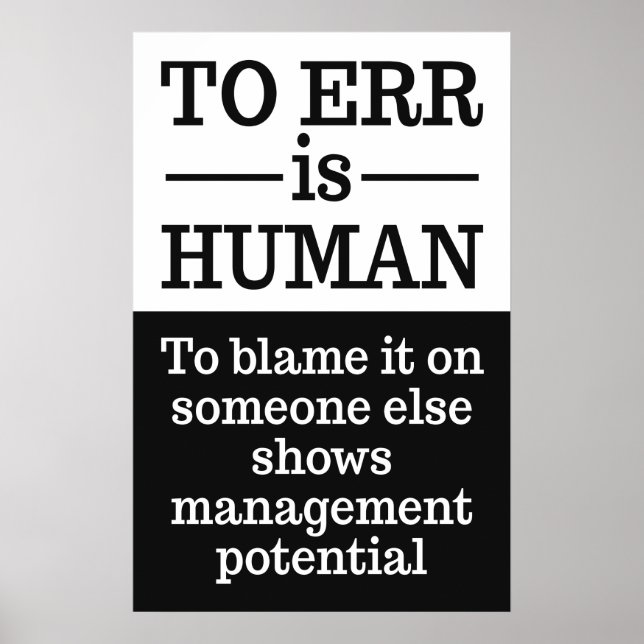 "Errar é humano" poster 2 (Frente)