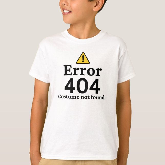 Erro 404 Figurino Não Encontrado T-Shirt Halloween (Frente)