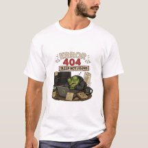 Erro 404 Sono Não Encontrado Camiseta Divertida de