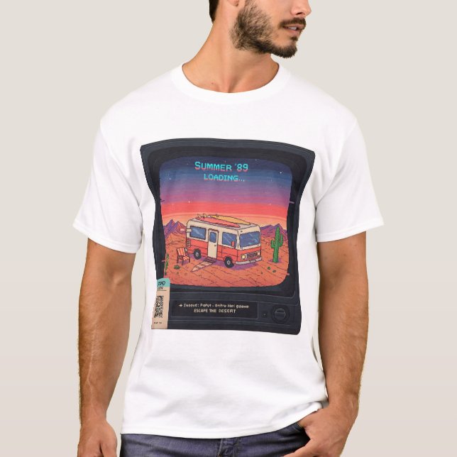 Erro de Verão Retroativo 404 T-Shirt | Arte com fa (Frente)