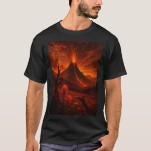 Erupção da Camisa de Arte Natural do Vulcão - Pres