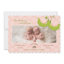 Ervilhas em um Pod Twin Girls 1 Anúncio de Nascime