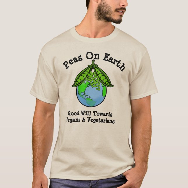 Ervilhas na Terra Vegan ou Camiseta Vegetariana (Frente)