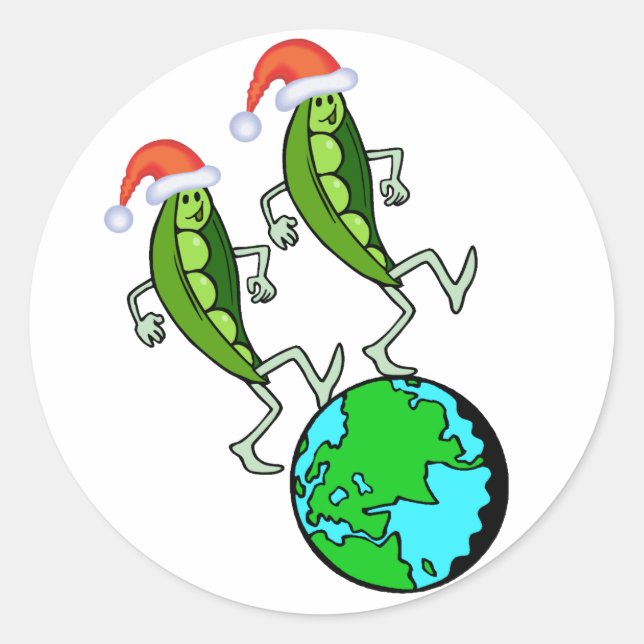 Ervilhas nos adesivos de férias na Terra (Frente)