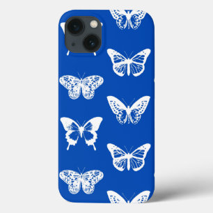 Esboço da borboleta, azul de cobalto e branco