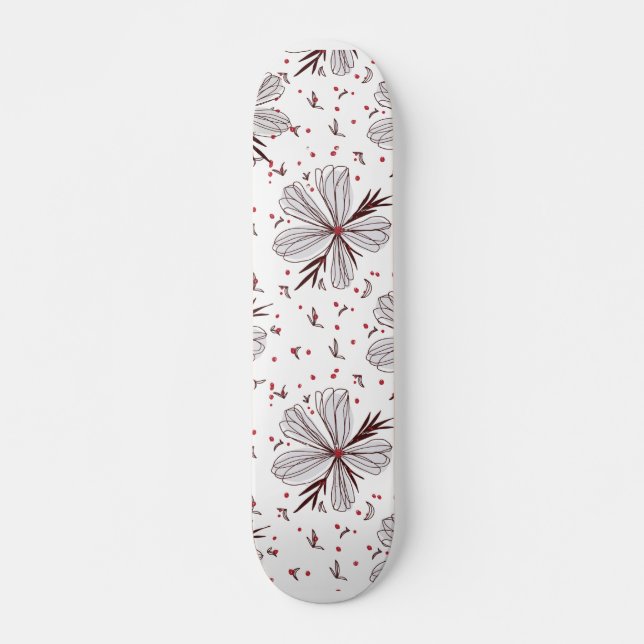 Esboço de Flor de Cerejeira Skateboard – Marrom &  (Frente)
