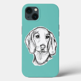 esboço desenhado à mão de cachorro dachshund preto