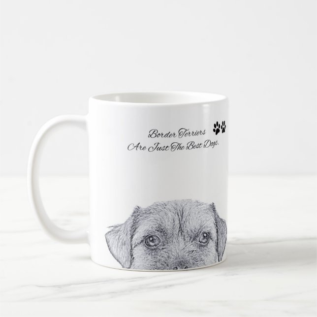 Esboço do cão de Terrier de beira, caneca do (Esquerda)