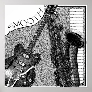 Esboço liso do poster do jazz