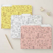 Esboços de pastas de ficheiros dos gatos do