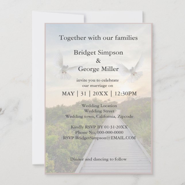 escada celana moderna convite sagrado em matrimôni (Frente)