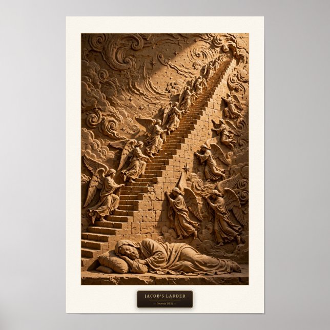 Escada de Jacó — Poster da Escritura Esculpida (Frente)