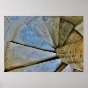 Escadaria espiral de torre inclinada, impressão d