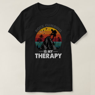 Escalada De Rock É Minha Terapia Retro T-Shirt Sun
