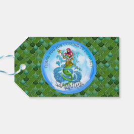 Escalas Verdes do Partido Sereia Obrigado Etiqueta