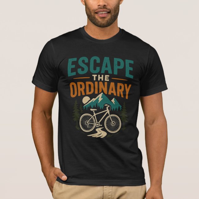 Escapar do T-Shirt da Aventura de Bicicleta Comum (Frente)