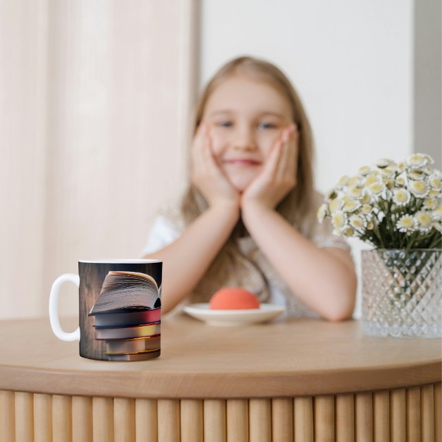 Escapar para sua prateleira de livros: Uma caneca  (Escape to Your Bookshelf: A Book Lover's Mug)