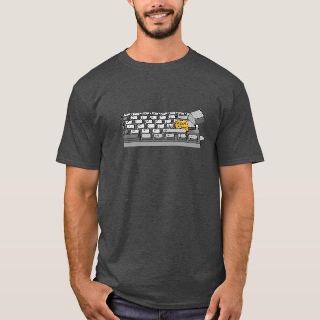 Escape Key Cartoon T-Shirt | Programador Engraçado (Frente)