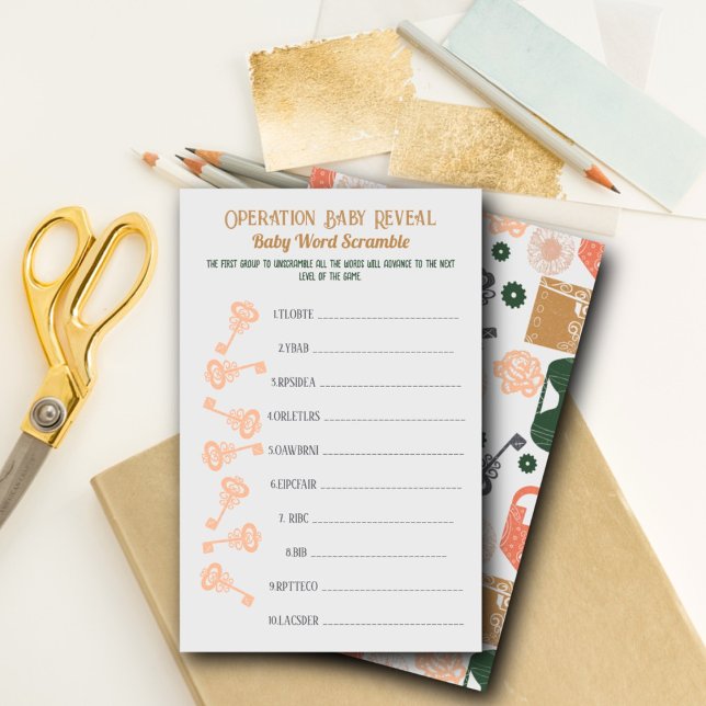 Escape Room Gender Reveje Scramble (Criador carregado)