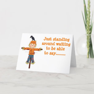 ESCARECROW E CROW COM CARTÃO "DESEJOS DE ANIVERSÁR