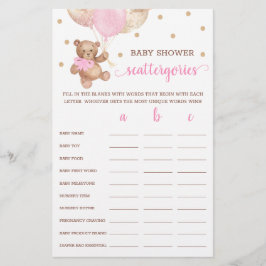 Escattergórios Chá de fraldas de jogo Urso de Tedd